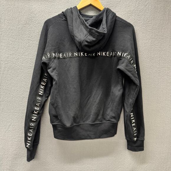 Nike Air Hoodie Womens Small Black Pullover Logo Stripe Detail Jacket - Picture 4 of 7